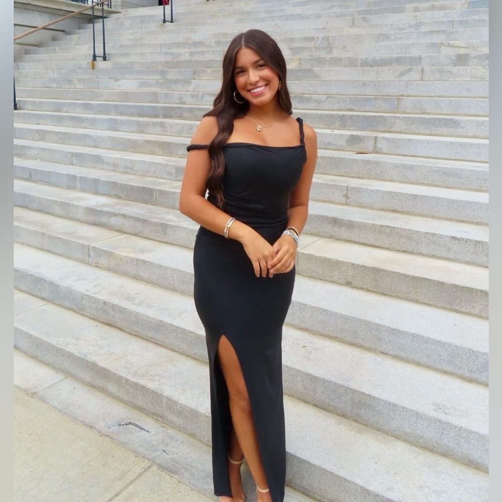 Lucy in the Sky Black Off-Shoulder Dress